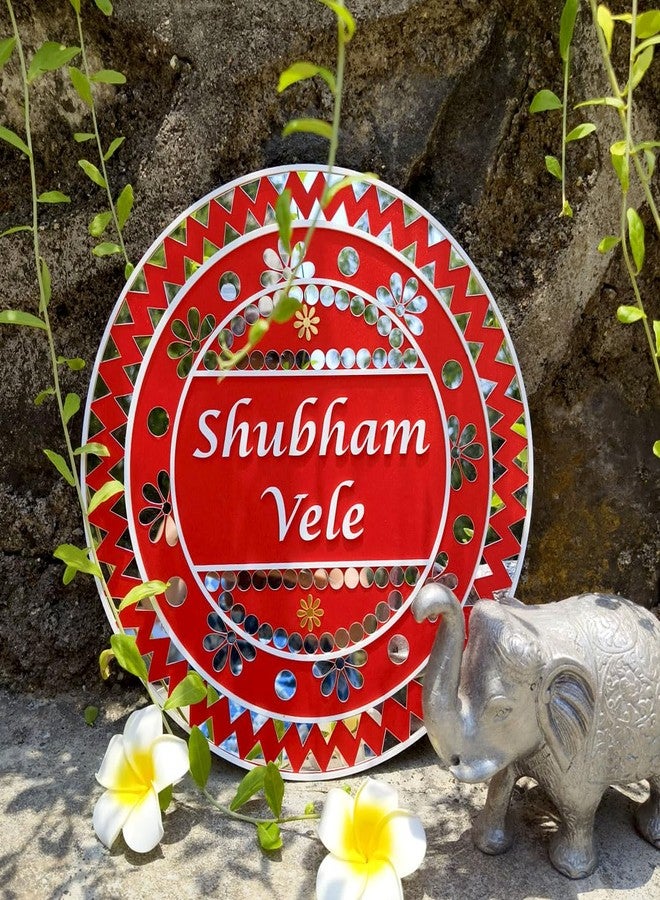 SOLOBOLO Name Plate for Home Entrance | Door Board Name Number Plate |Wooden Acrylic Name Plate |Customised House Name Plate s Outdoor|Customised Gifts | Home Door decor Name Board Plate NMP201 - Image 1